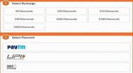 Select the required recharge and payment option